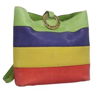 Celine Leather Shoulder Bag Green